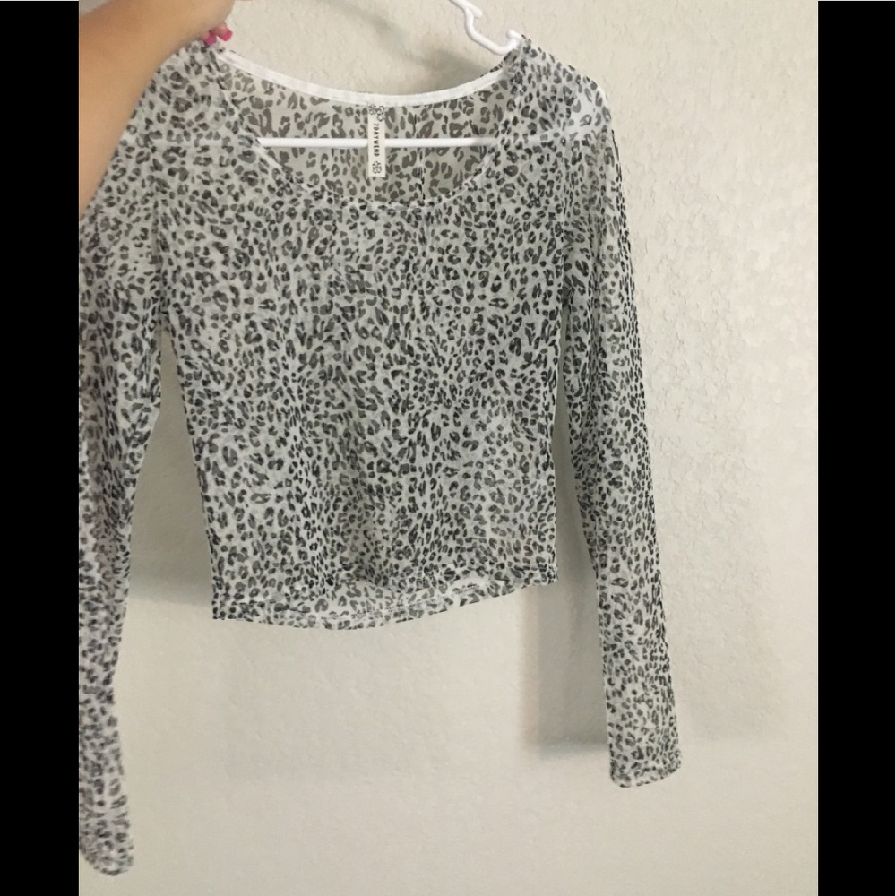 sheer cheetah print mesh top